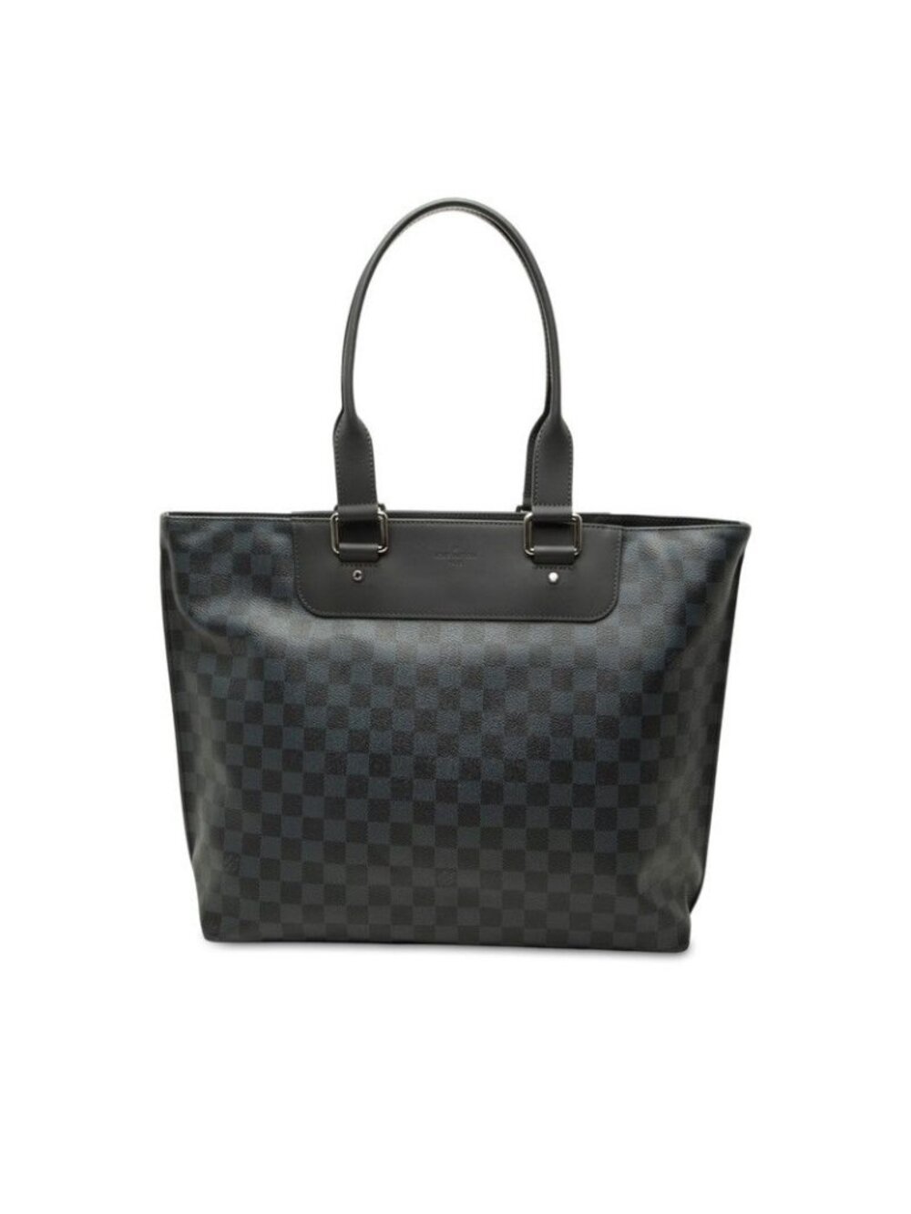 Louis Vuitton Damier Cobalt Cabas Voyage Tote Bag Navy Black Leather